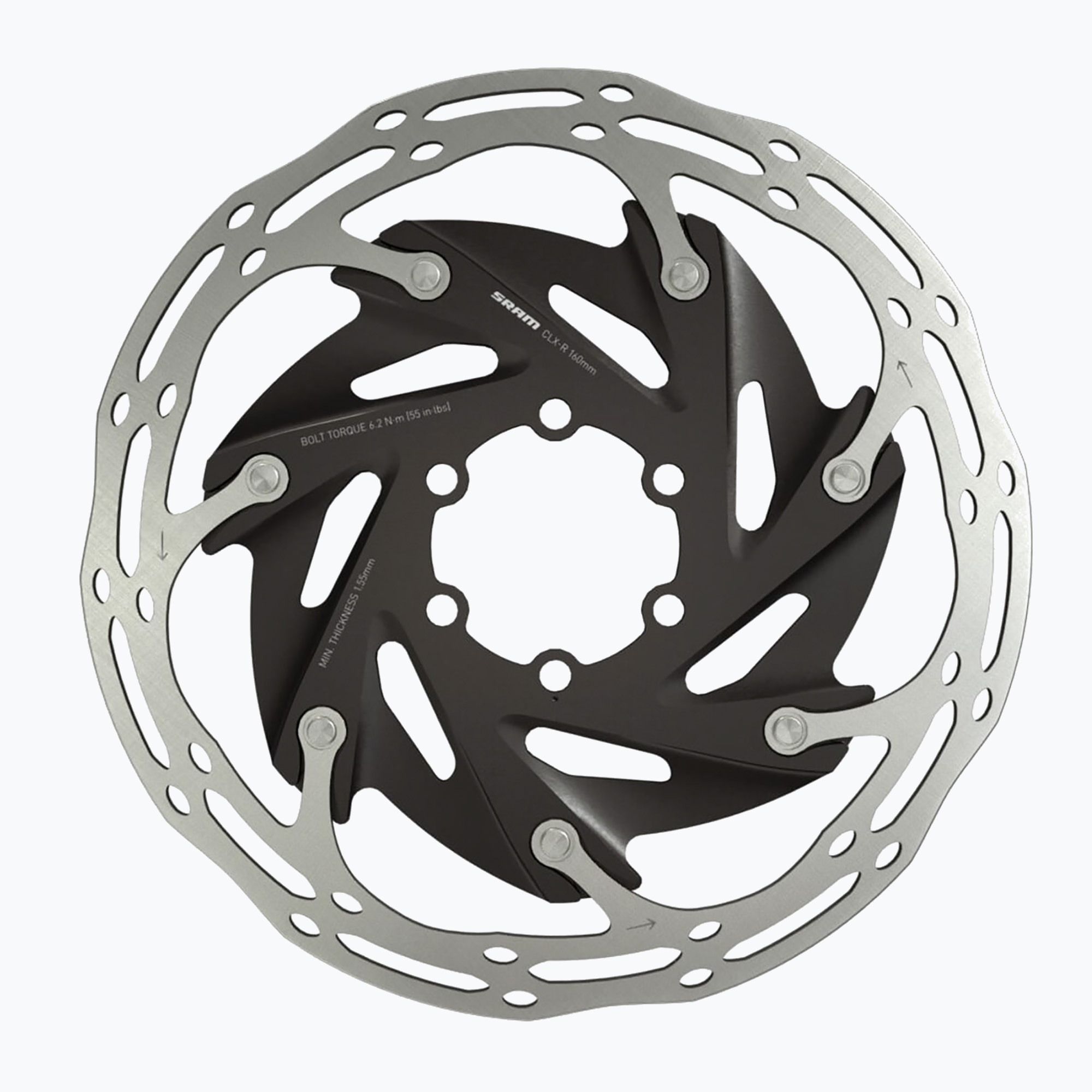 40%-kal olcsóbban.  SRAM Rotor CNTRLN XR 2P ST lekerekített, ezüst/fekete 00.5018.122.001 féktárcsa. Méret: 160 mm