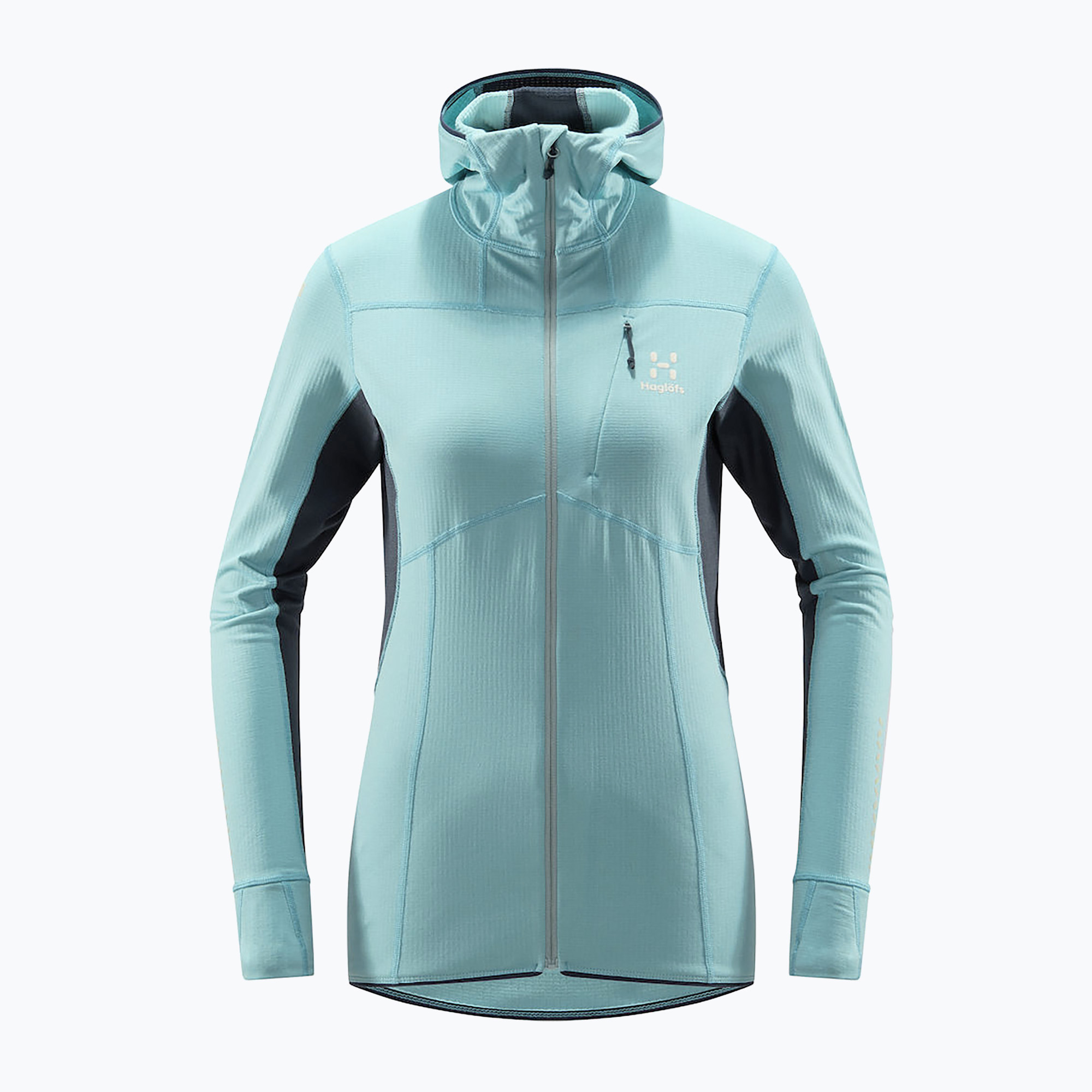 31%-kal olcsóbban.  Női trekking pulóver Haglöfs L.I.M Mid Comp Hood kék 605255. Méret: L