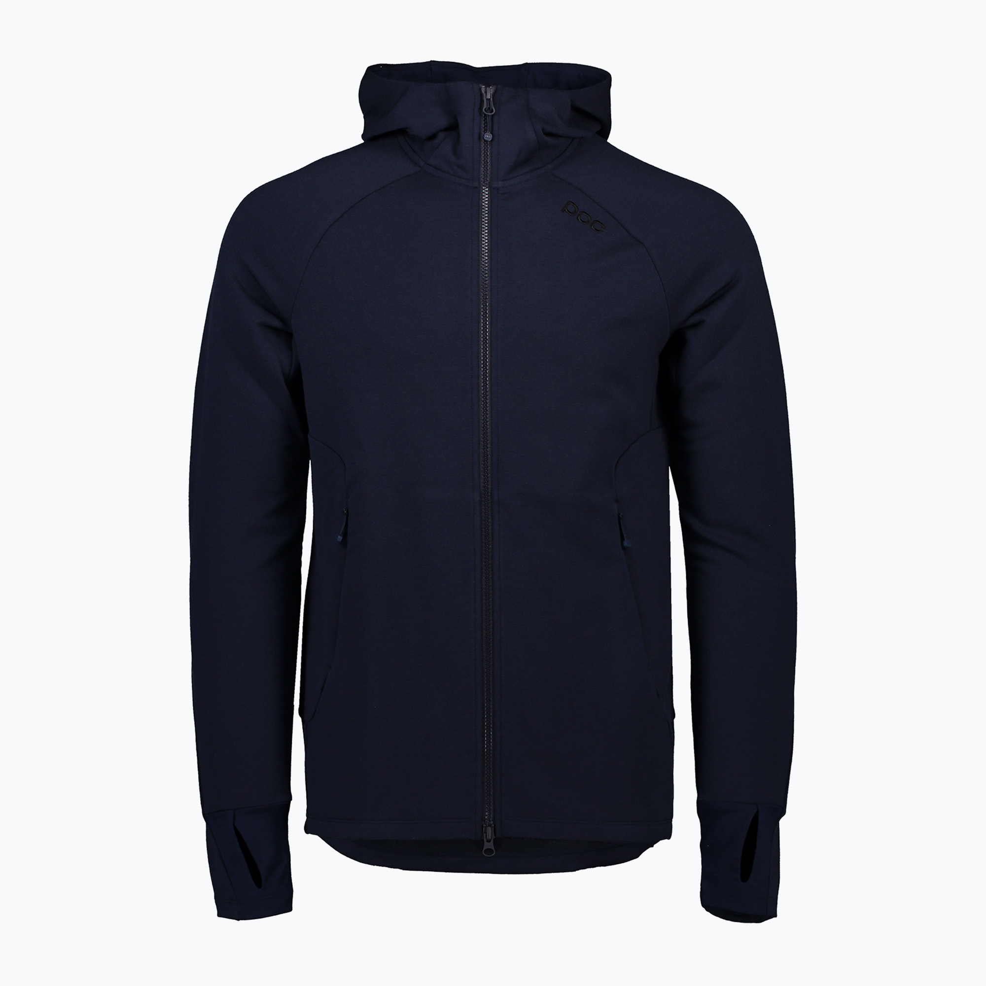 Férfi trekking pulóver POC Merino Zip Hood turmaline navy. Méret: M