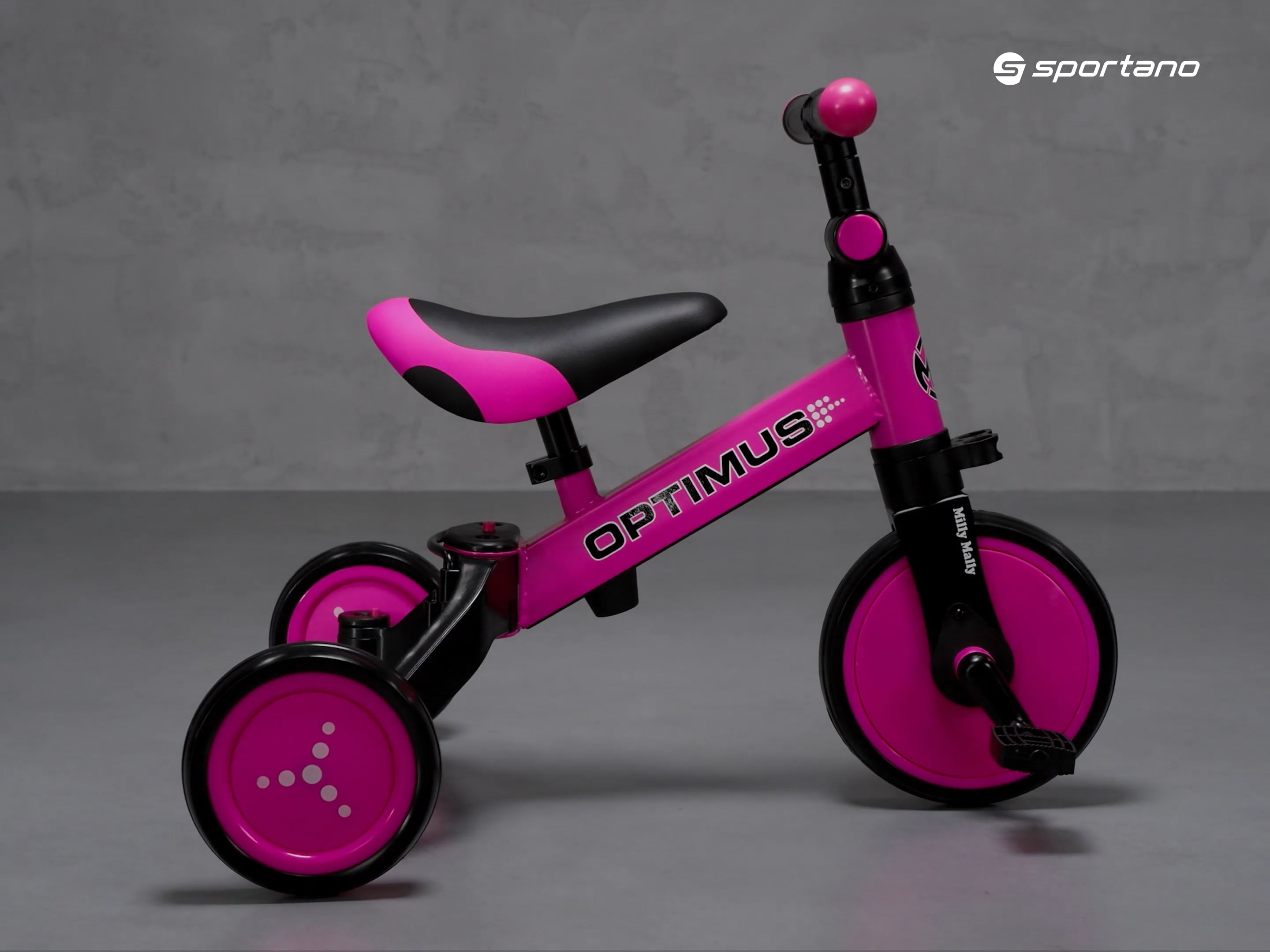 Milly Mally 3in1 Optimus pedálos kerékpár rózsaszín/fekete 2711