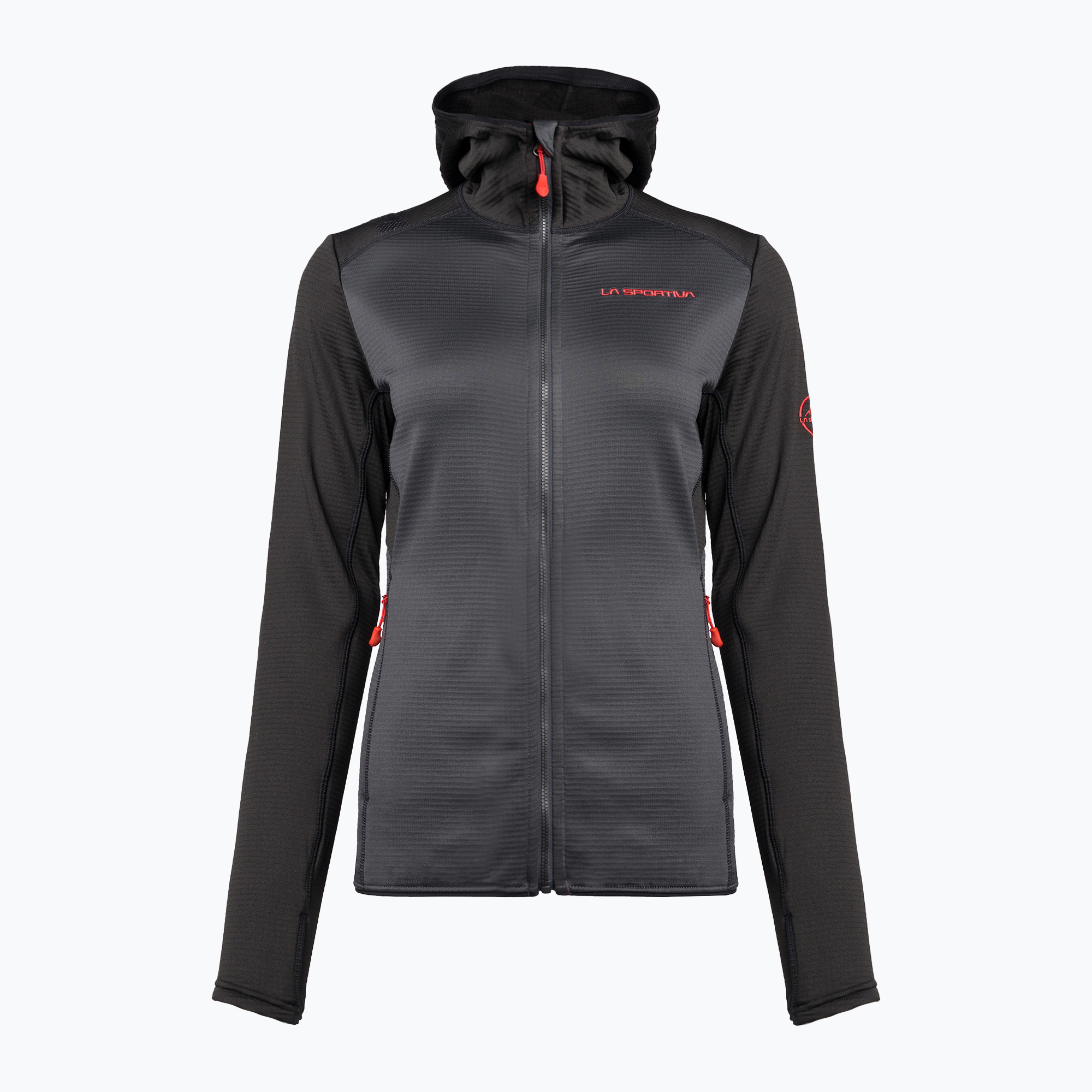 15%-kal olcsóbban.  La Sportiva Upendo Hoody carbon/cseresznye paradicsom női trekking melegítő pulóver. Méret: M