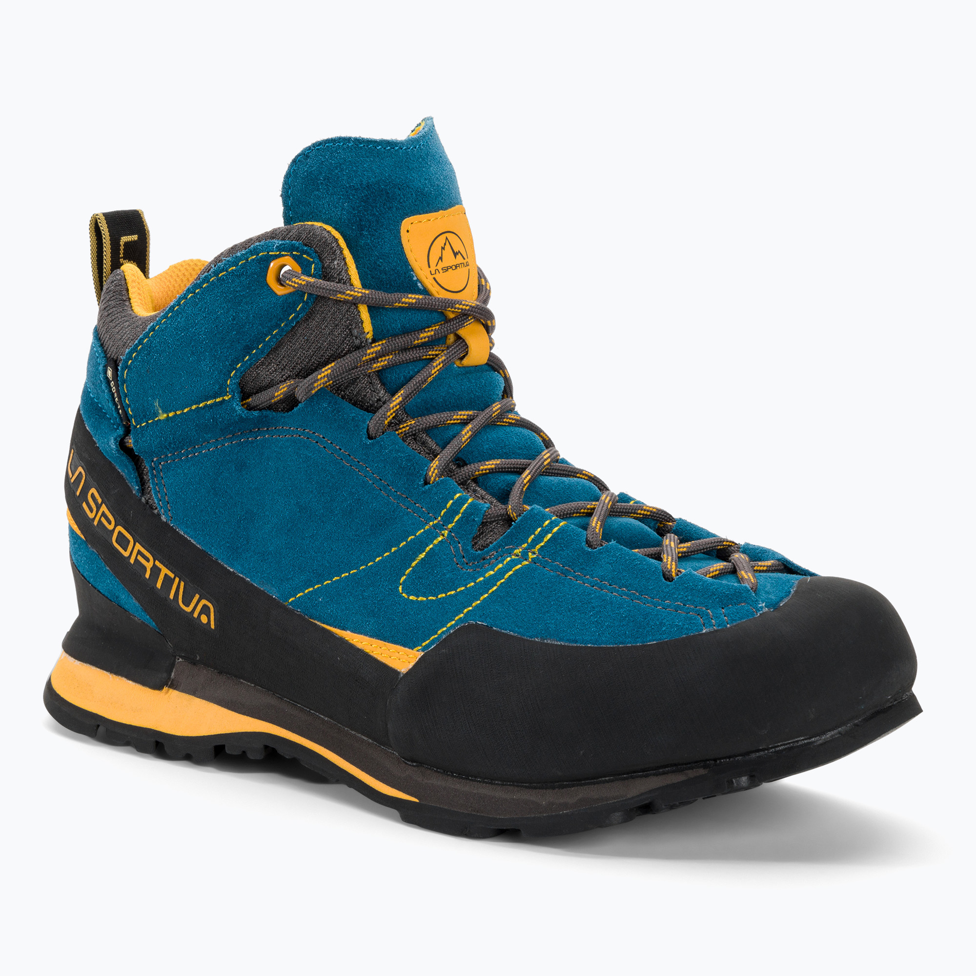 Férfi túrabakancs La Sportiva Boulder X Mid kék/sárga. Méret: 42.5 EU