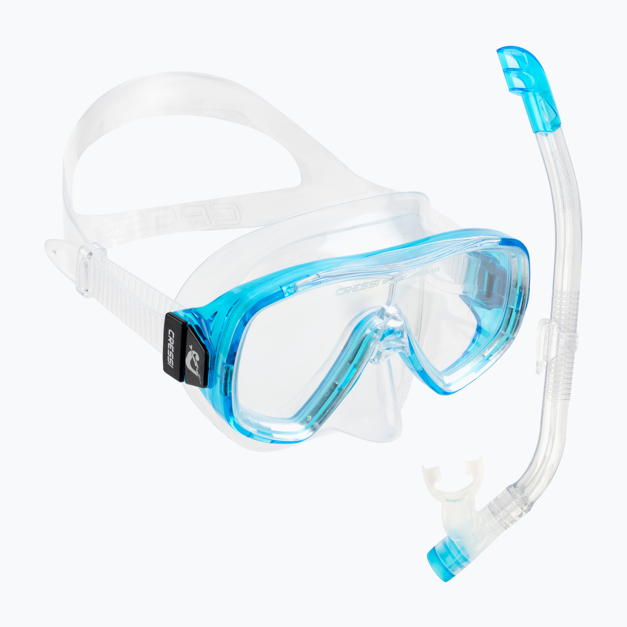 15%-kal olcsóbban.  Cressi Ondina gyermek snorkel készlet + Top maszk + snorkel Clear Aquamarine DM1010133. Méret: OS