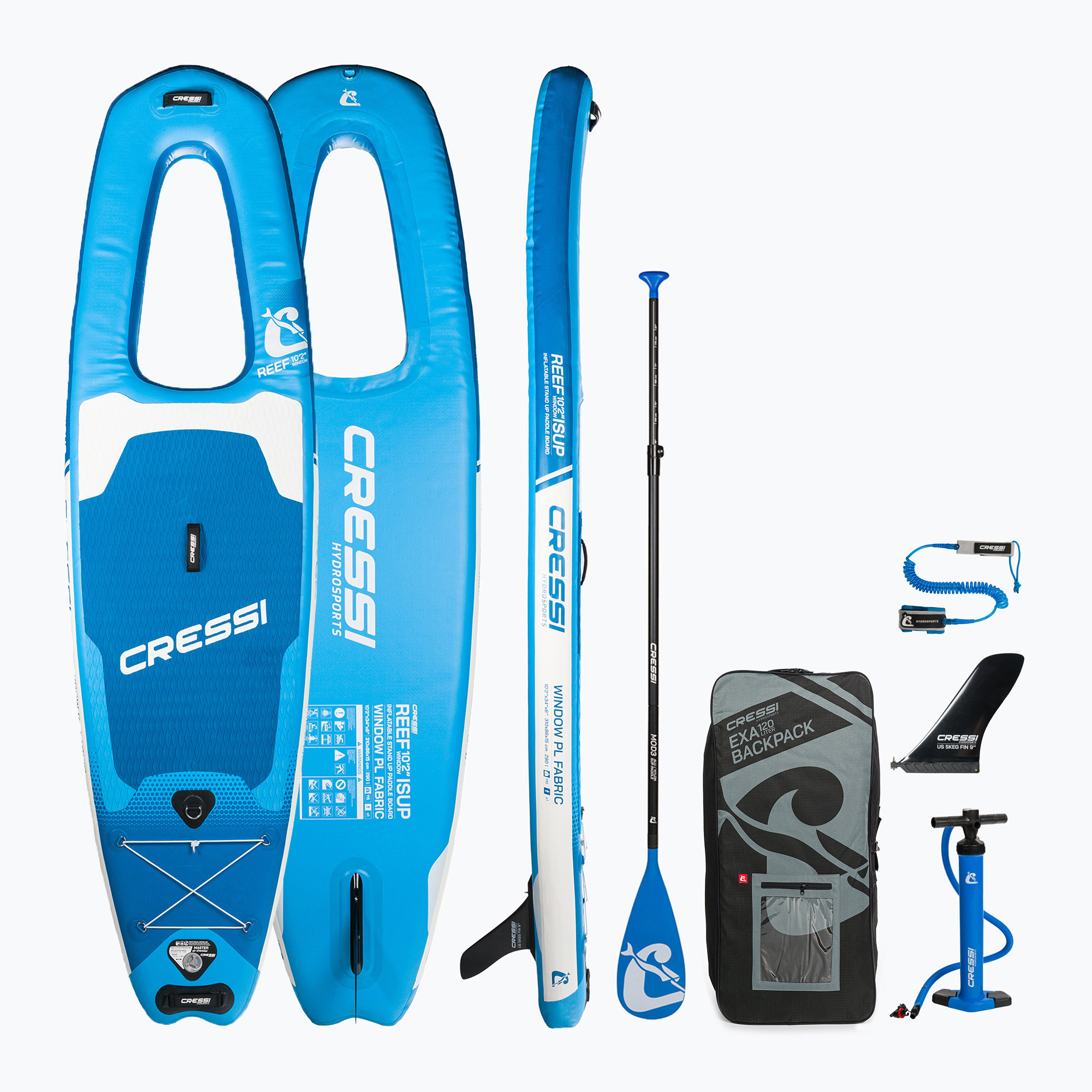 13%-kal olcsóbban.  Cressi Reef Window wiSUP 10'2" kék SUP deszka NA031020. Méret: 10'2''
