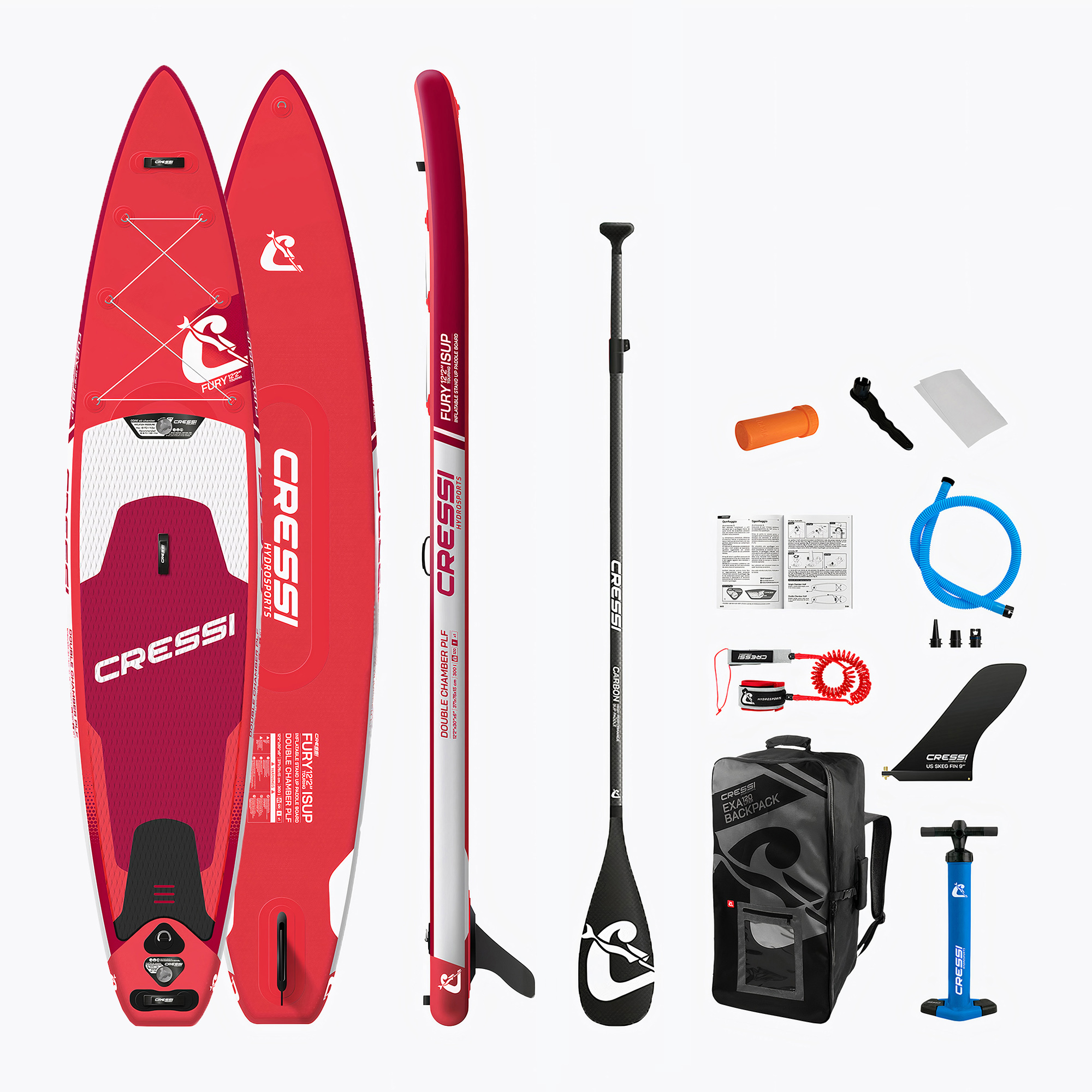 21%-kal olcsóbban.  SUP deszka Cressi Fury Touring DC iSUP piros NA051280. Méret: 12'2''