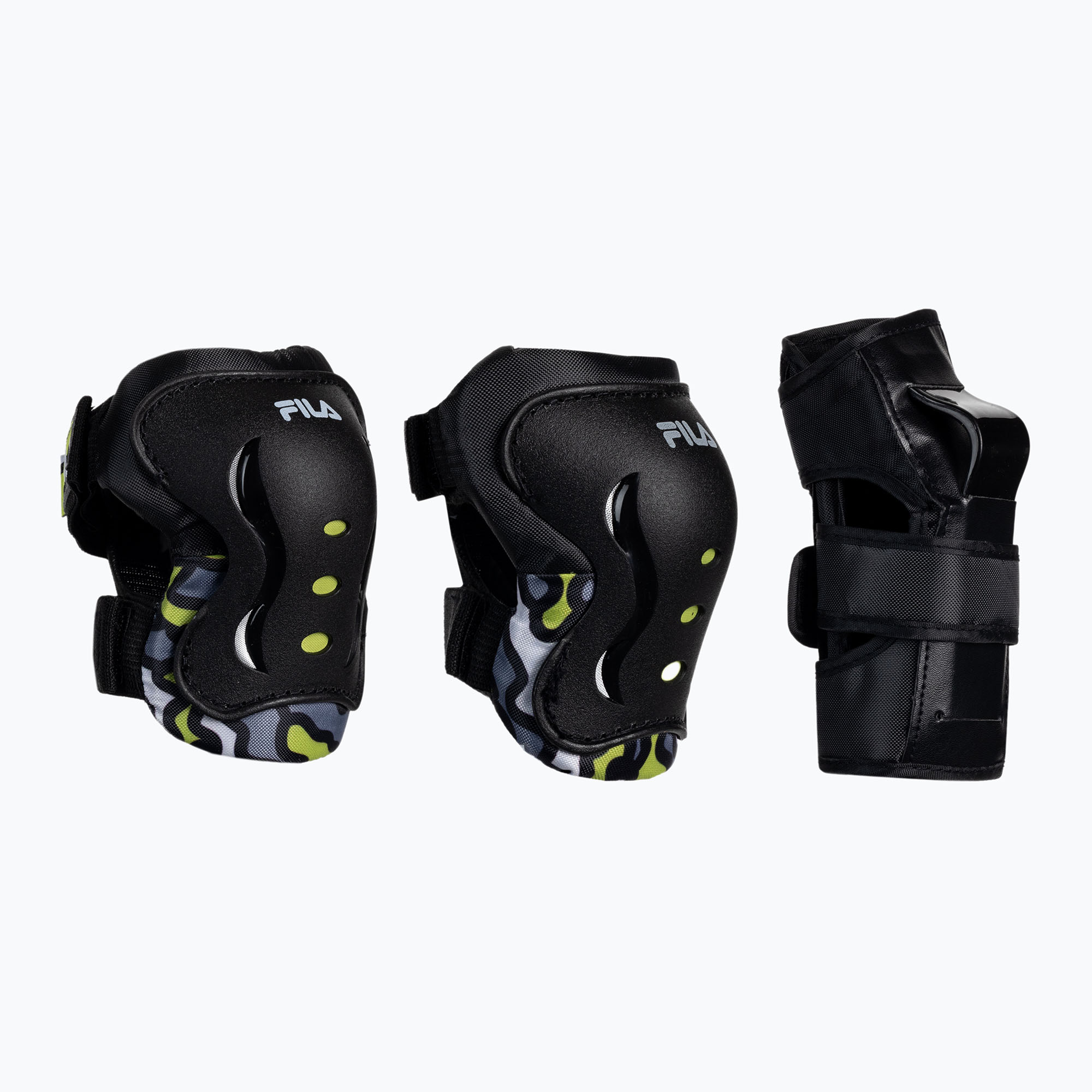 9%-kal olcsóbban.  Gyermekvédő készlet FILA FP Gears black/yellow. Méret: XS