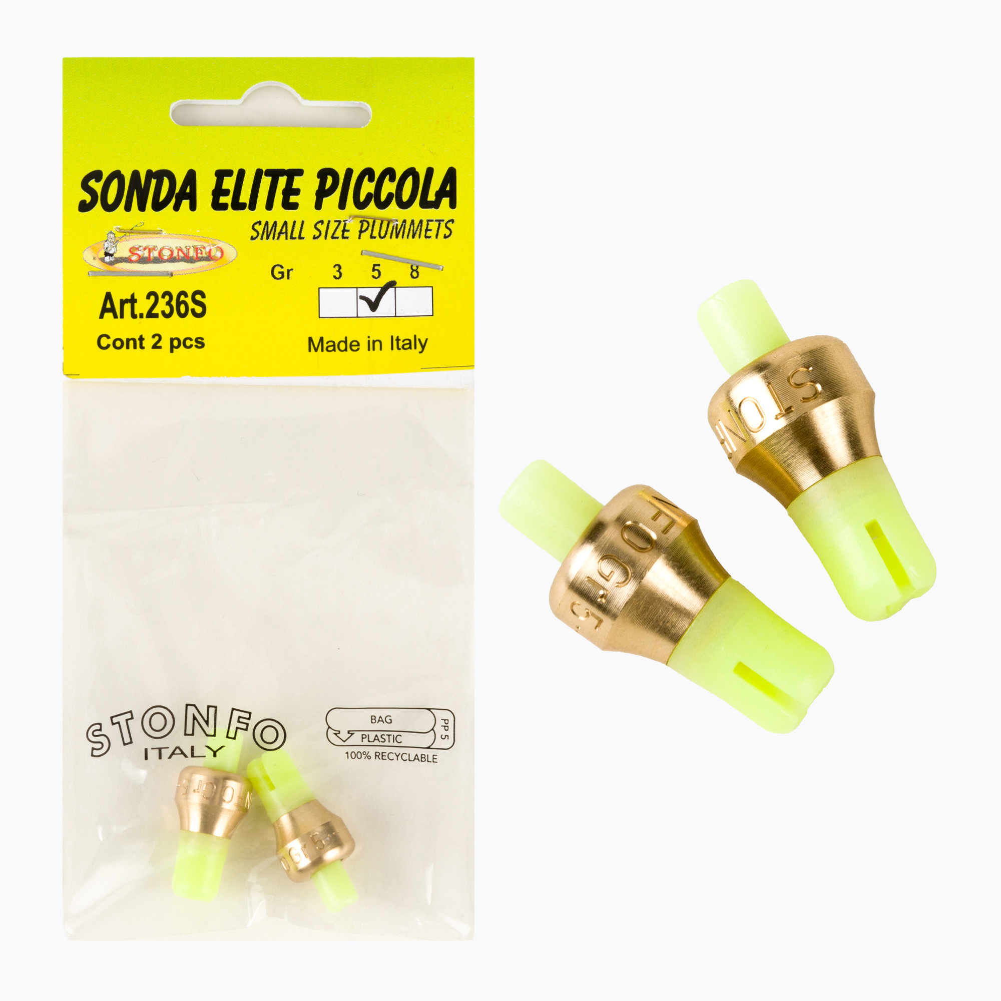 Stonfo szorító földmérő 2 db sárga ART.236-1. Méret: 5 g / 2 szt