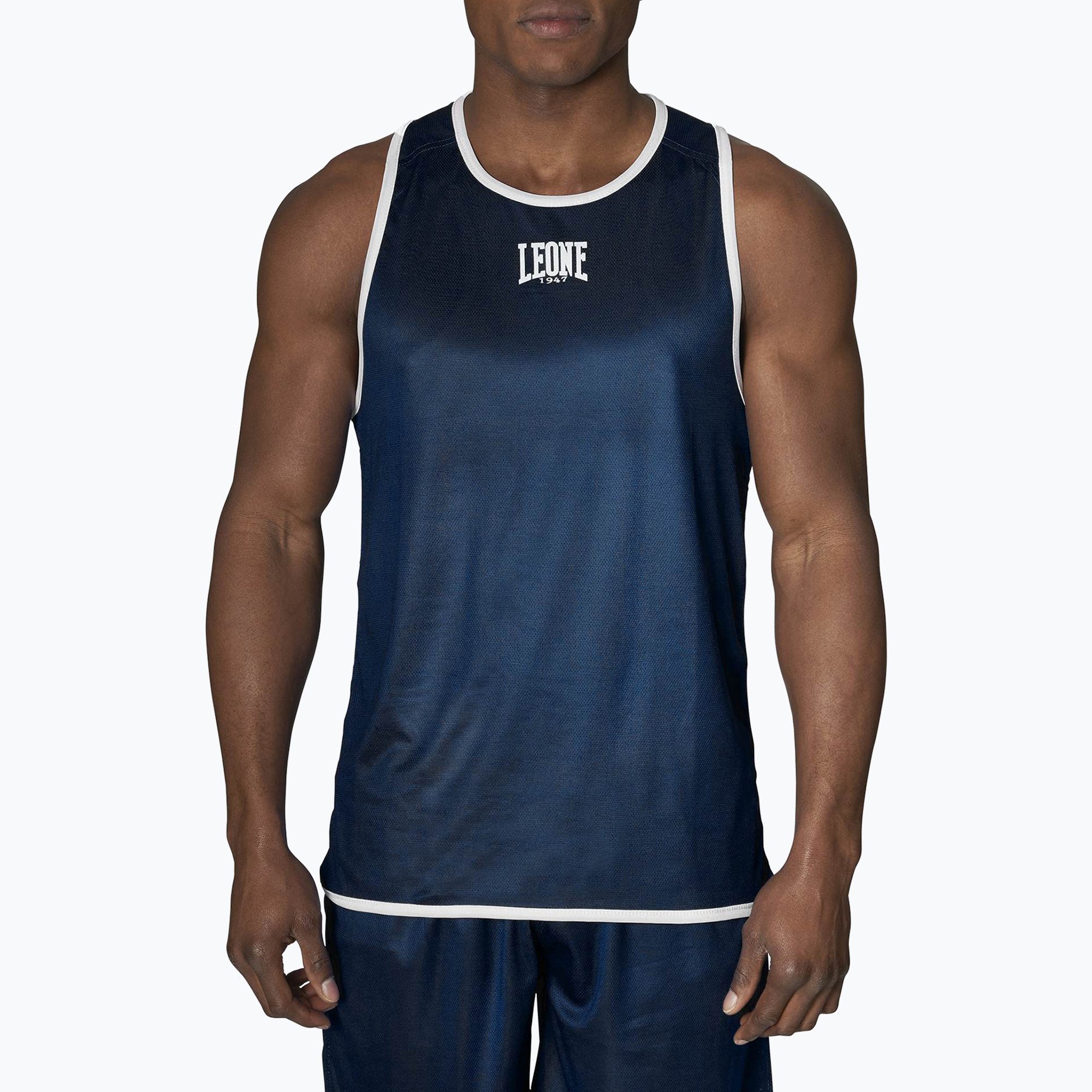 Férfi kétoldalas tank top Leone Double Face Boxing Singlet kék/vörös AB214. Méret: L