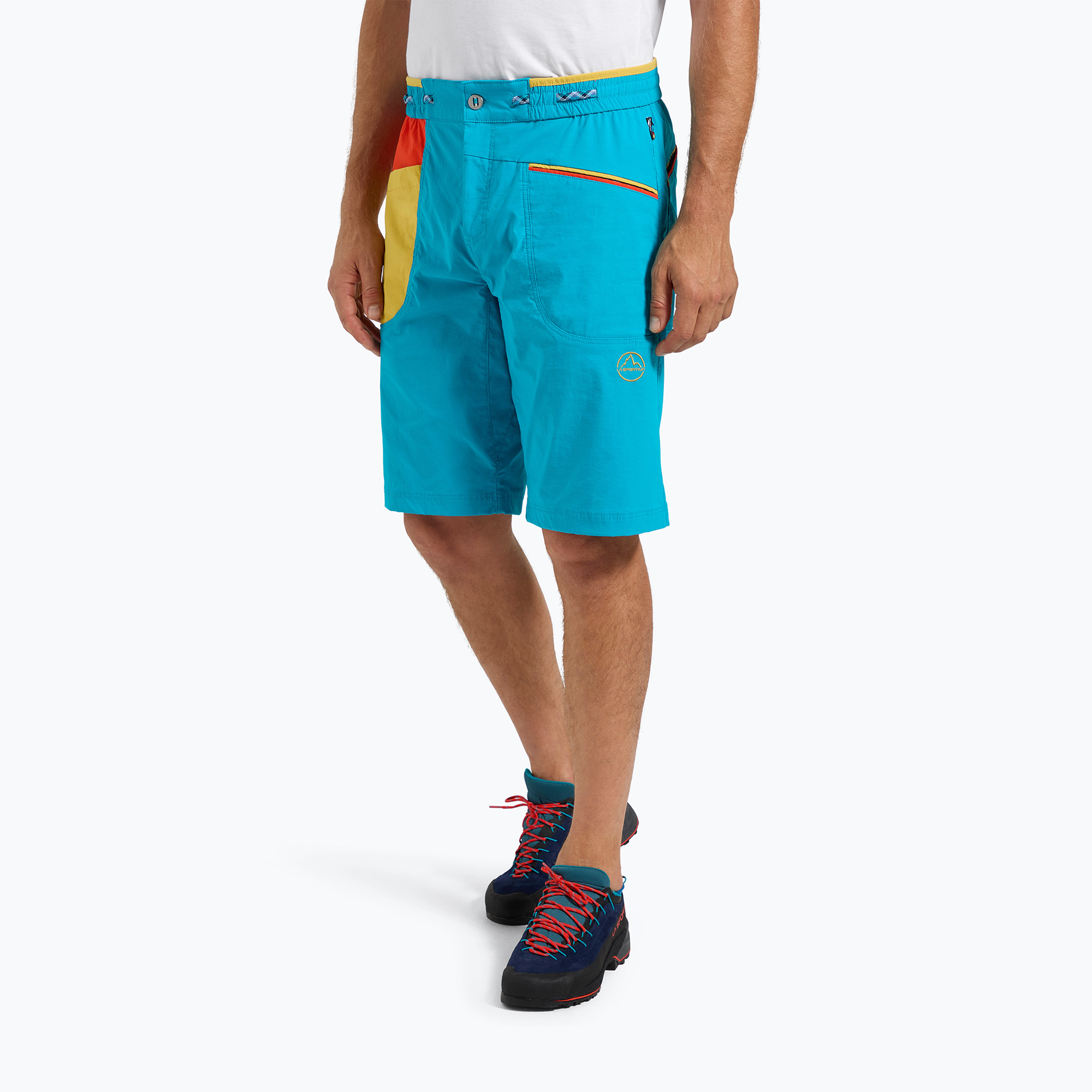 15%-kal olcsóbban.  Férfi La Sportiva Belay hegymászó rövidnadrág tropic blue/cherry tomato. Méret: XL