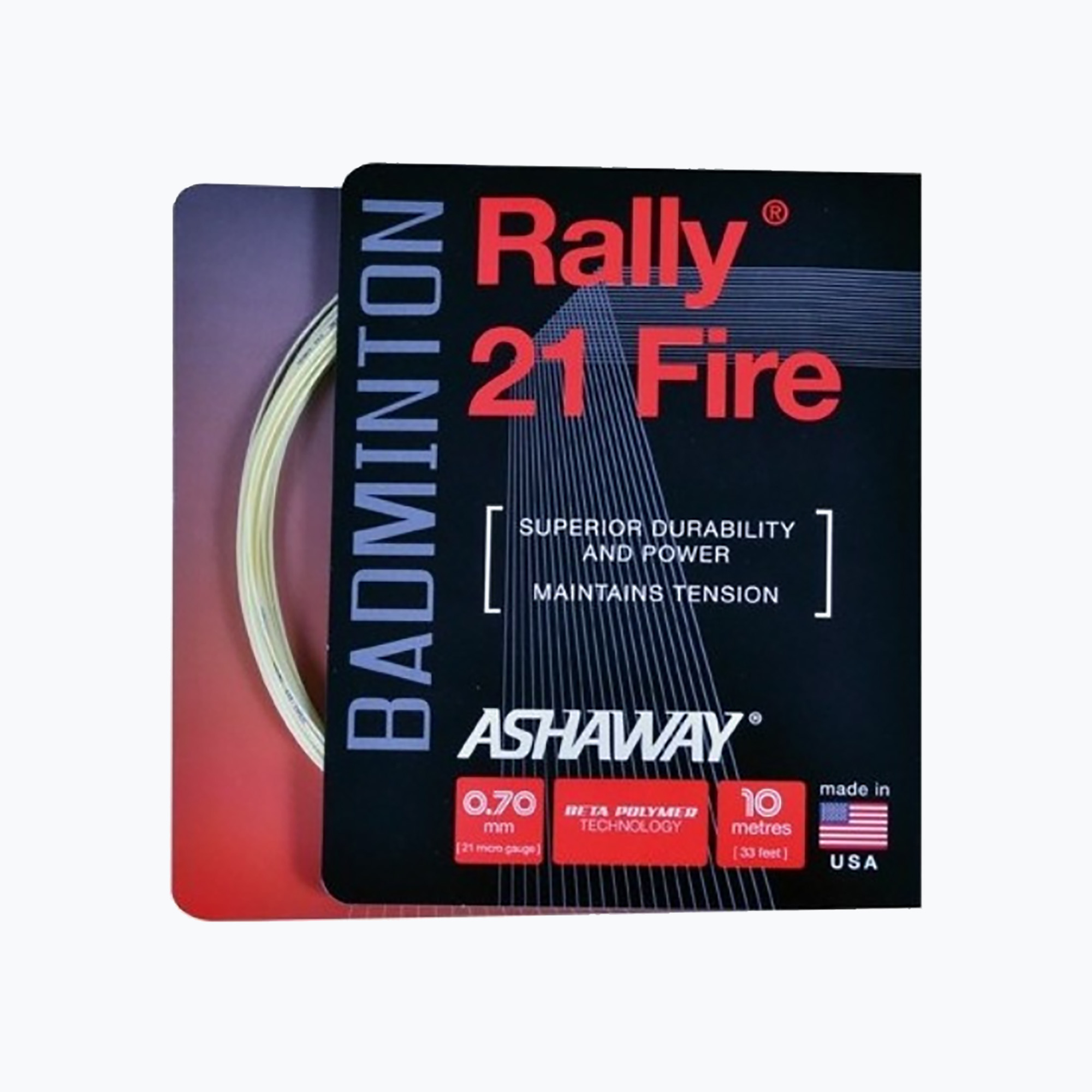 15%-kal olcsóbban.  Tollaslabda húr ASHAWAY Rally 21 - szett fehér. Méret: 0.70 mm