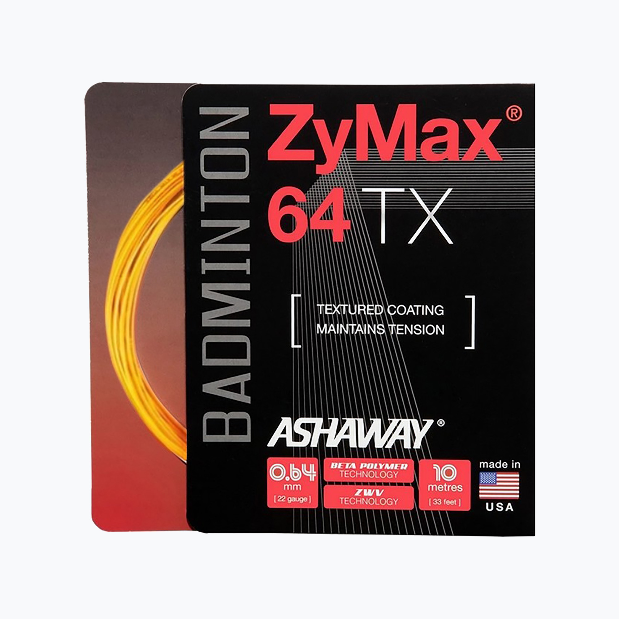 22%-kal olcsóbban.  Tollaslabda húr ASHAWAY ZyMax 64 TX - narancssárga szett. Méret: 0.64 mm