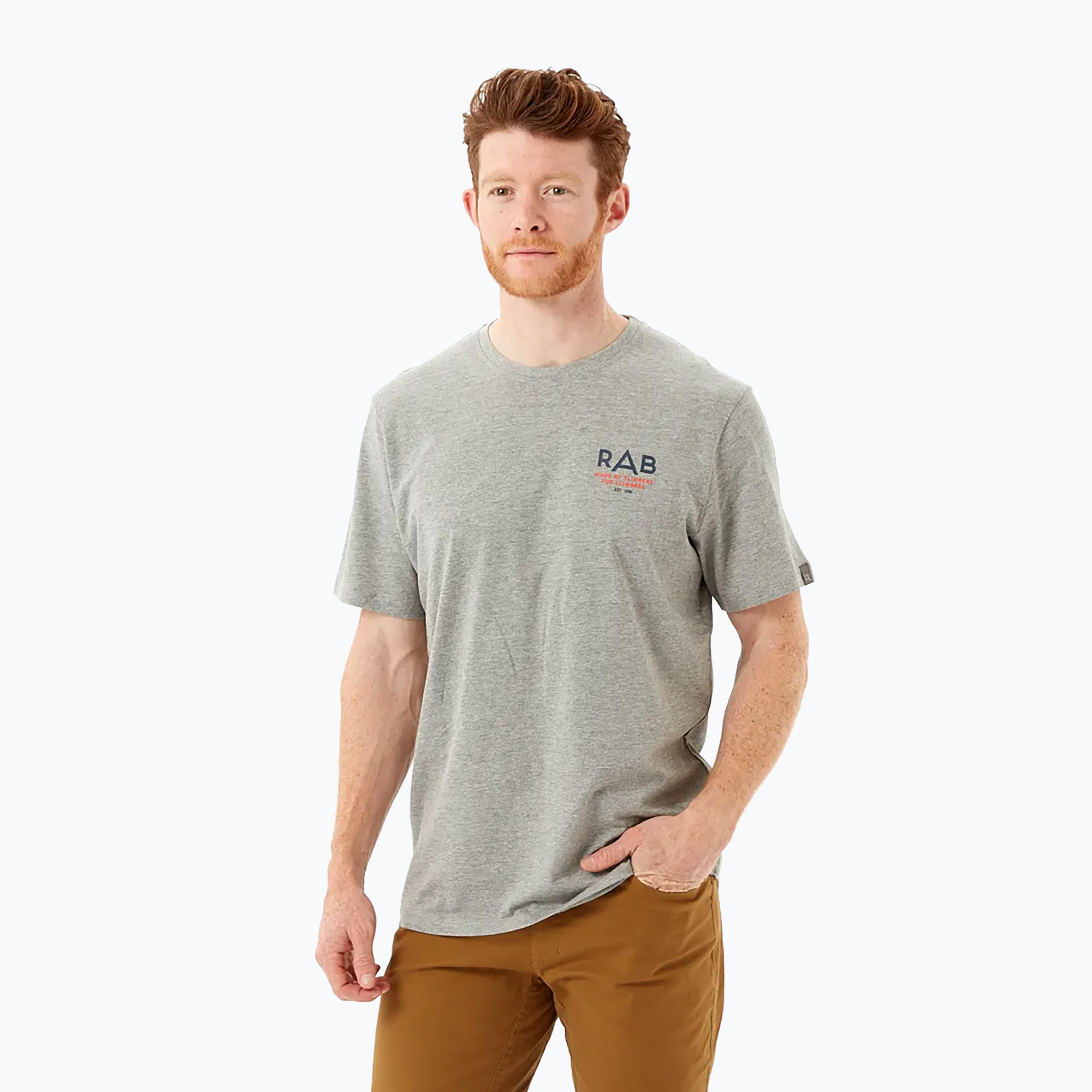 35%-kal olcsóbban.  Férfi trekking póló Rab Stance Sunrise szürke QCB-15. Méret: S