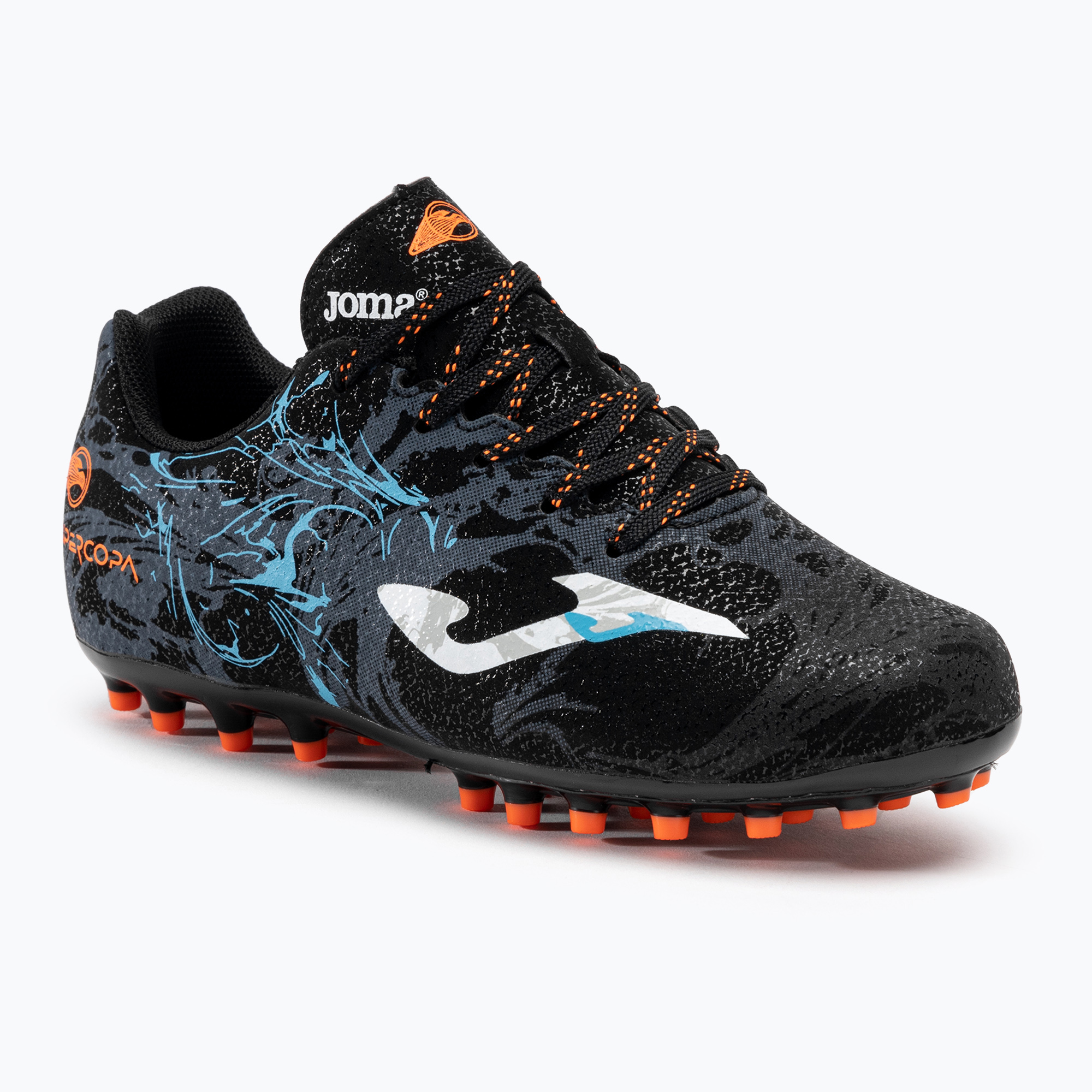Gyermek focicipő Joma Super Copa Jr AG black/turquoise. Méret: 33 EU