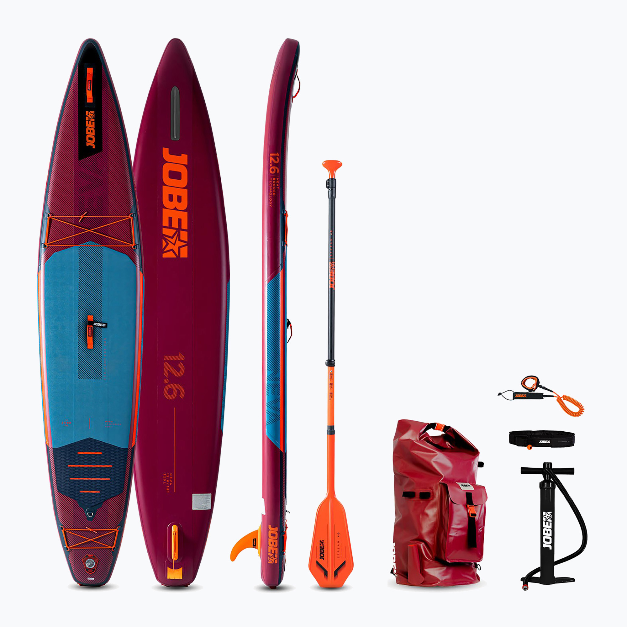 SUP deszka JOBE Neva 12'6" csomag piros 486423001. Méret: 12.6