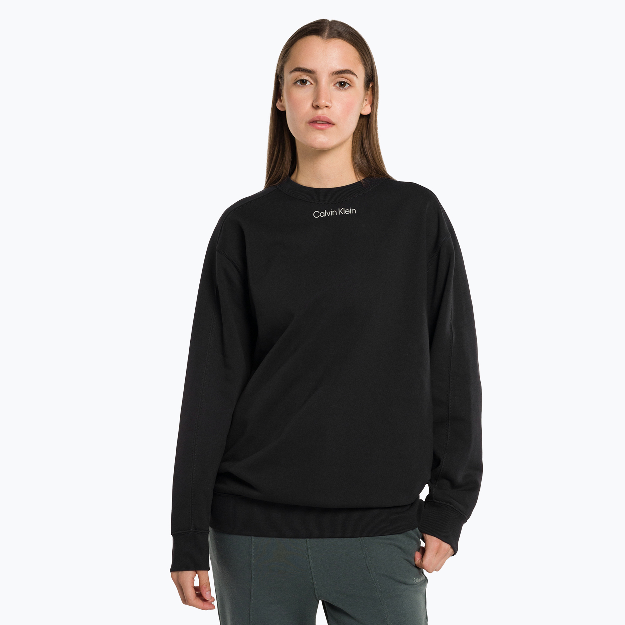 45%-kal olcsóbban.  Női Calvin Klein pulóver BAE fekete szépség pulcsi. Méret: XL