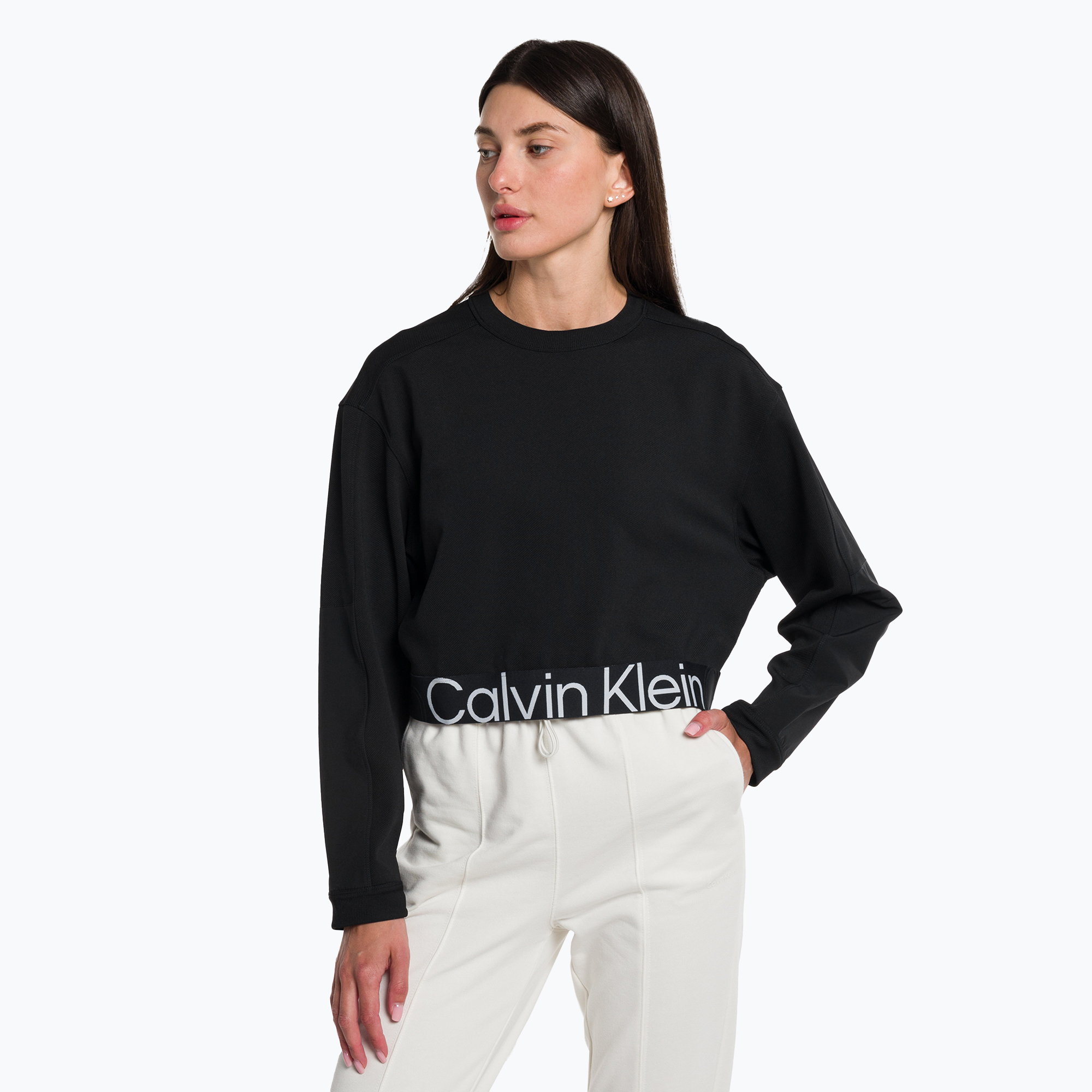 45%-kal olcsóbban.  Női Calvin Klein pulóver fekete szépség pulcsi. Méret: XS