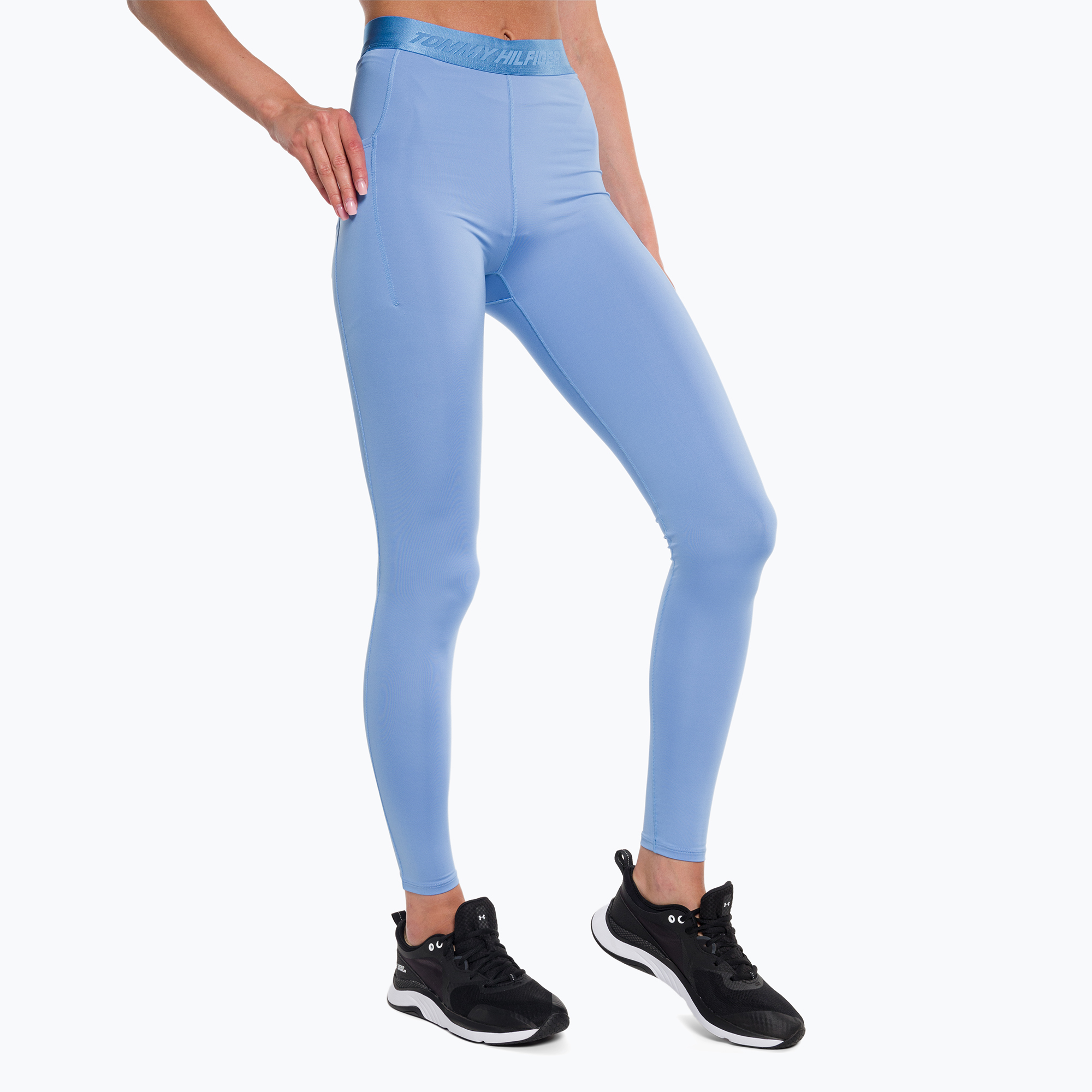 43%-kal olcsóbban.  Női edző leggings Tommy Hilfiger Essentials Rw Tape Full Length kék. Méret: L