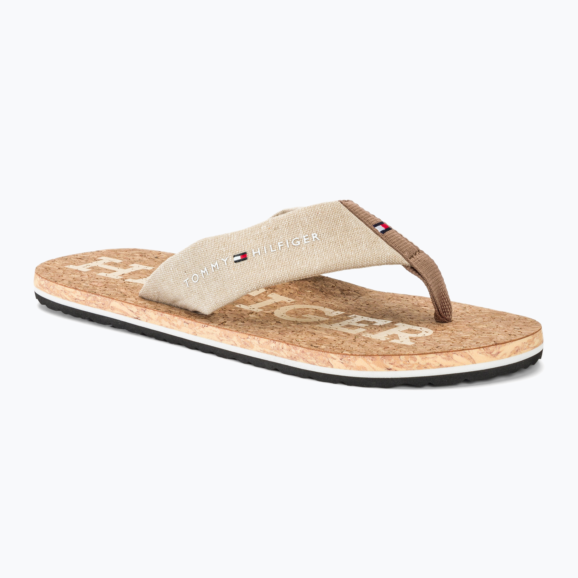 15%-kal olcsóbban.  Férfi Tommy Hilfiger Cork Beach Sandal bézs színű flip flopok