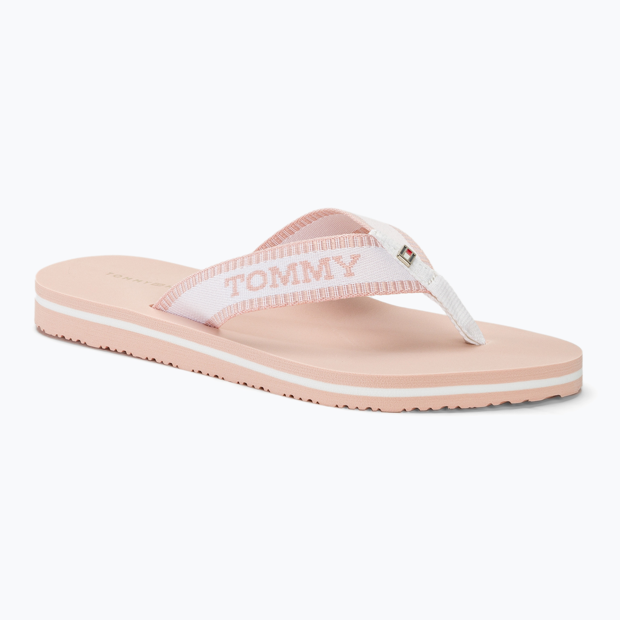 15%-kal olcsóbban.  Tommy Hilfiger női Webbing Pool Slide 0LA ecru/whimsical pink flip-flopok