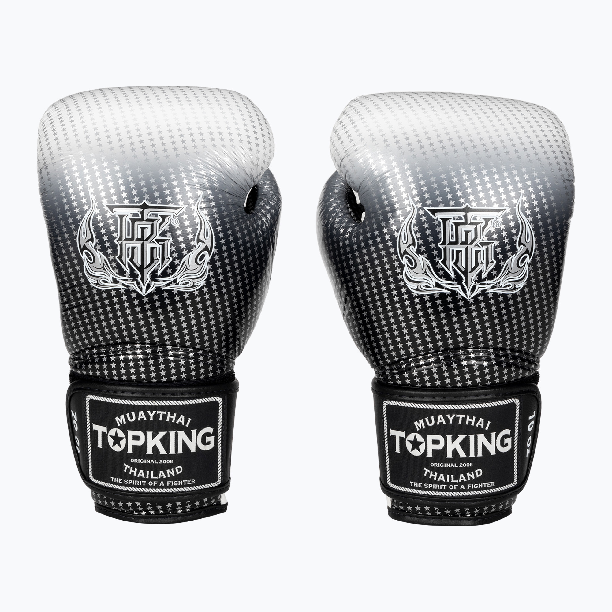 15%-kal olcsóbban.  Bokszkesztyű Top King Muay Thai Super Star Air silver. Méret: 12 oz