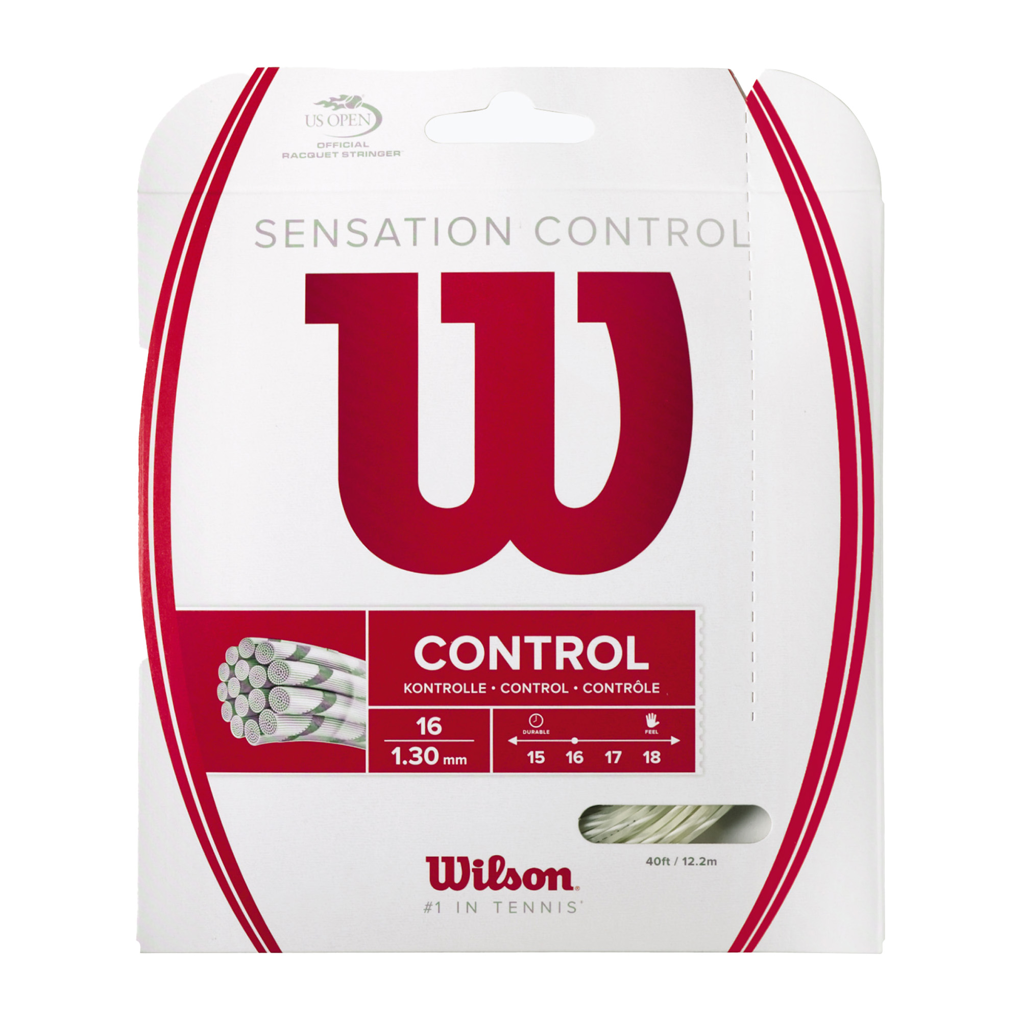 25%-kal olcsóbban.  Tenisz Stretch Wilson Sensation Control szürke WRZ941200+. Méret: 1.30 mm