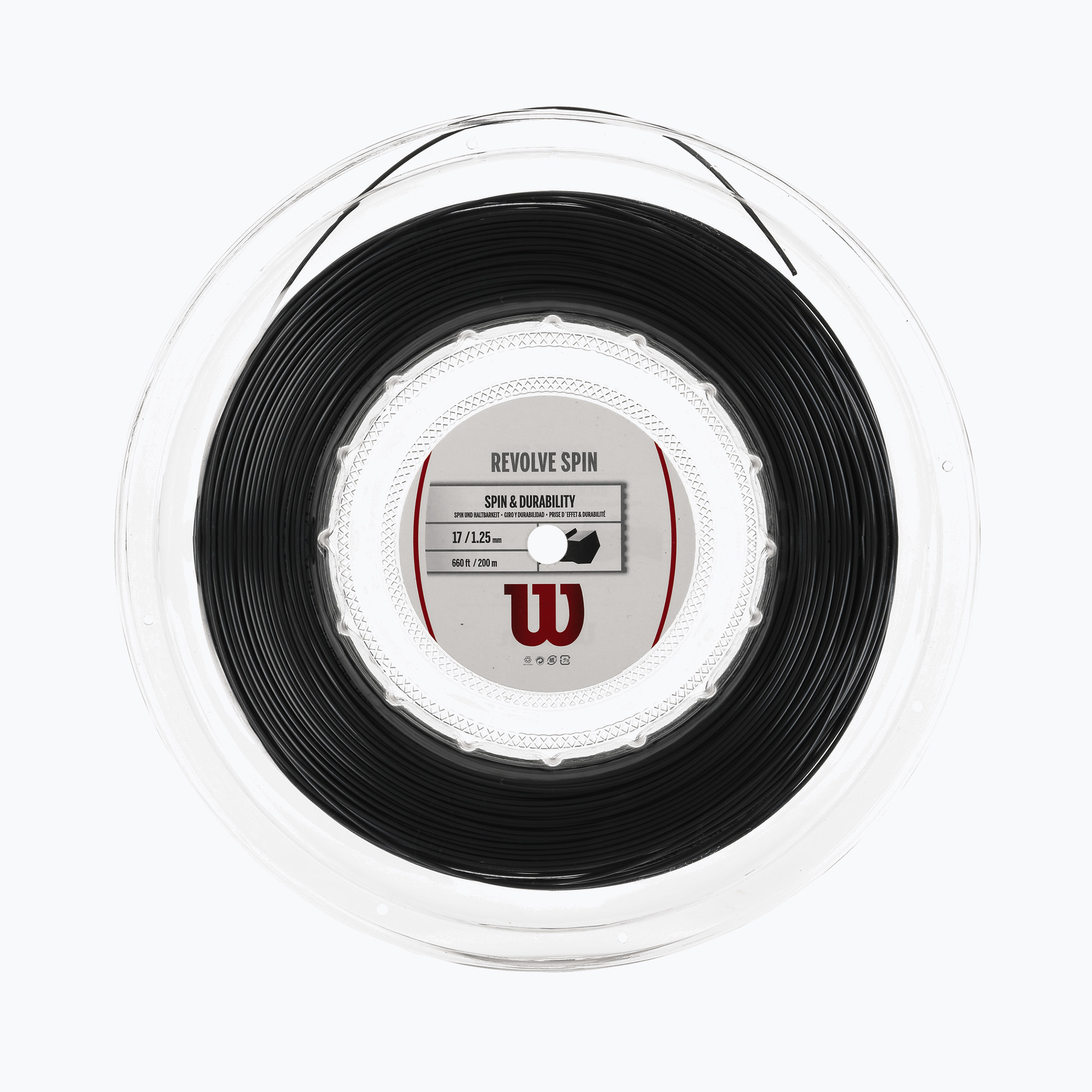 7%-kal olcsóbban.  Wilson Revolve Spin 17 200M Tenisz húr Fekete WRZ908100 WRZ908100. Méret: 1.25 mm