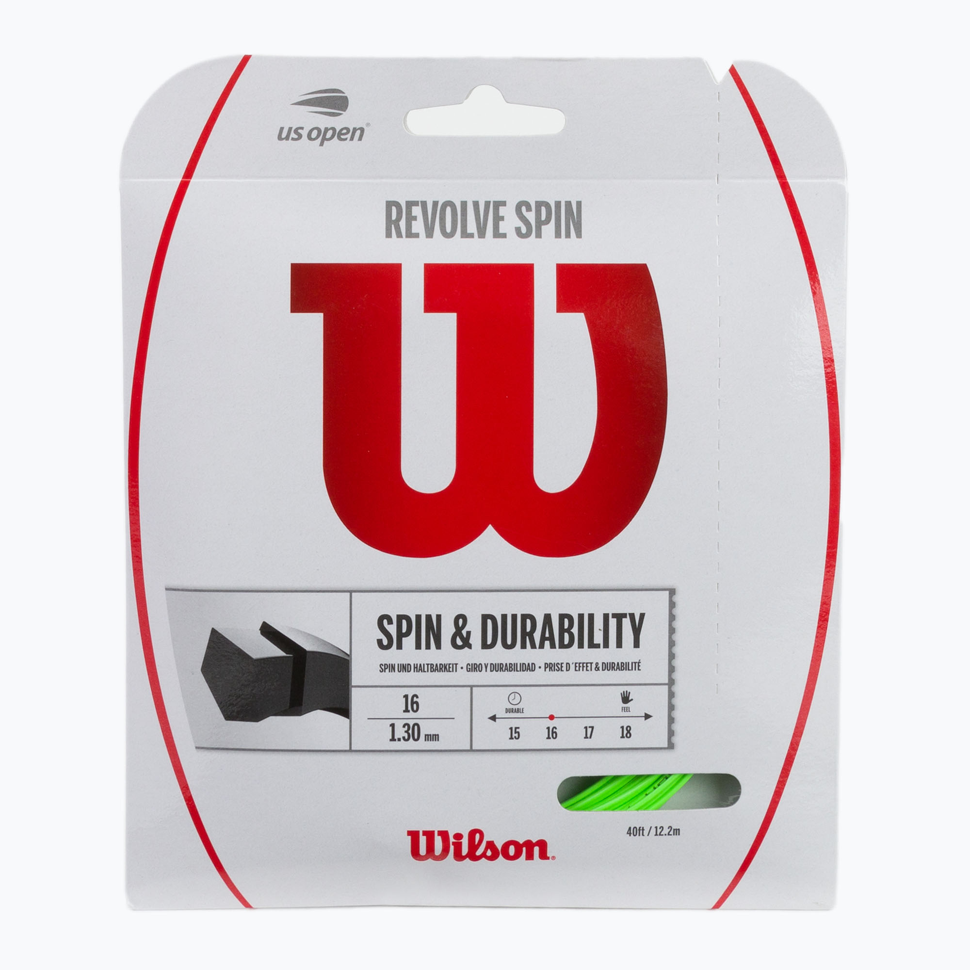 26%-kal olcsóbban.  Tenisz Stretch Wilson Revolve Spin 16 szett szürke WRZ956800+. Méret: 1.30 mm