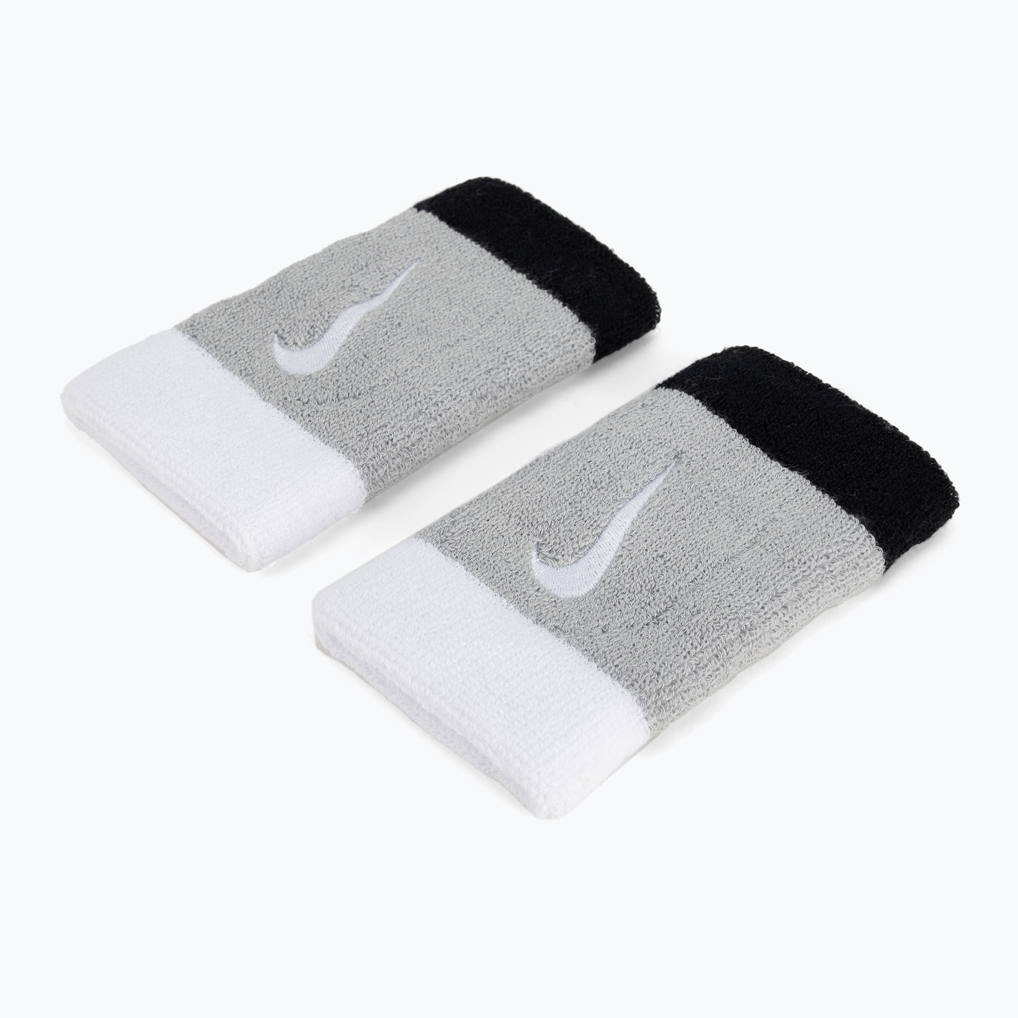 40%-kal olcsóbban.  Nike Swoosh dupla széles csuklópánt 2 db szürke/fekete N0001586-016. Méret: OS