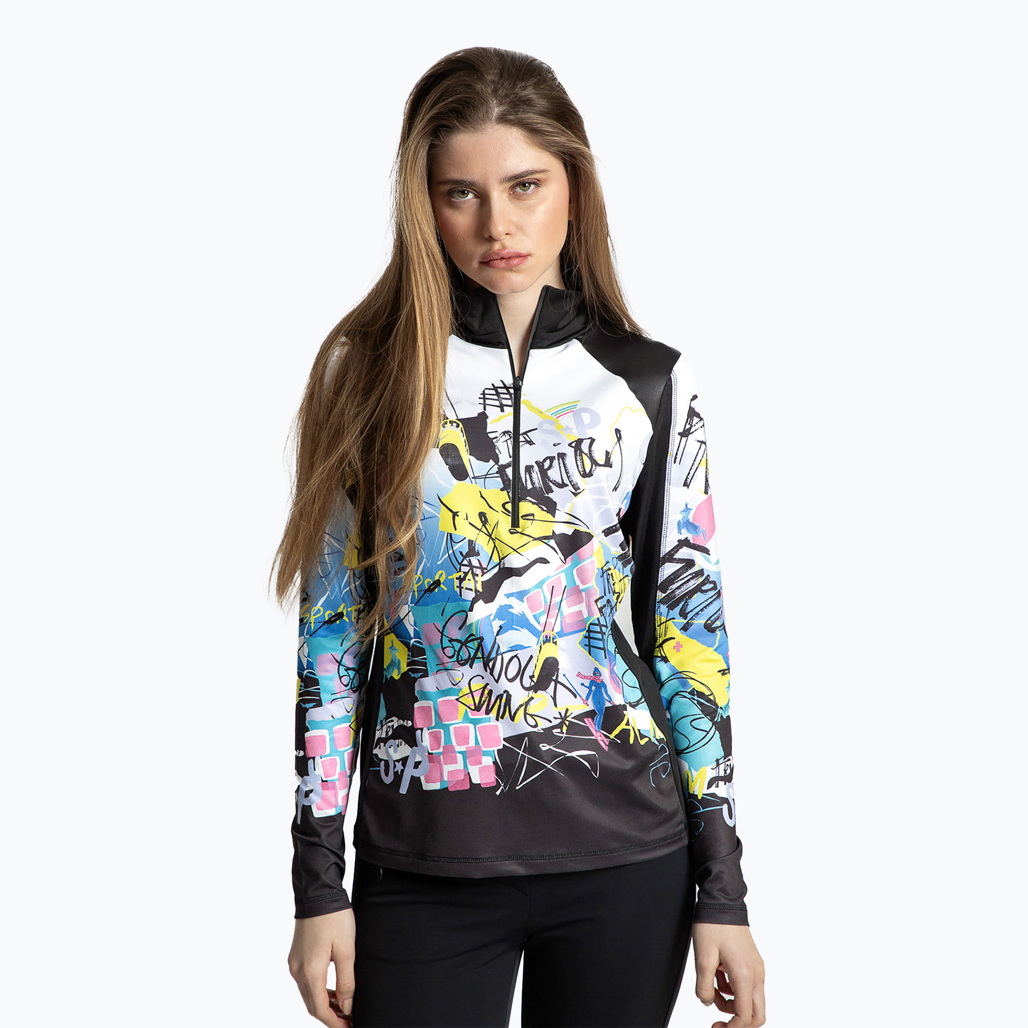 25%-kal olcsóbban.  Női pulóver Sportalm Bonny Print fekete. Méret: 34