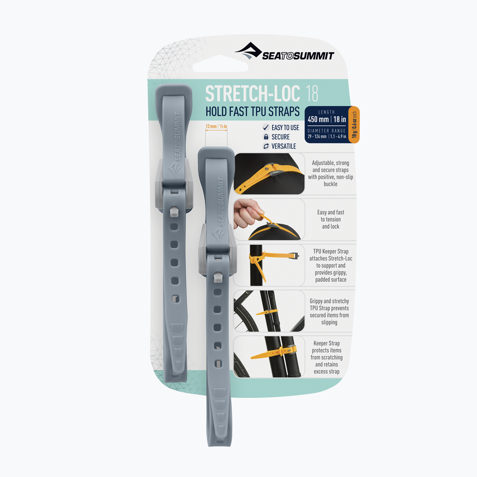 15%-kal olcsóbban.  Sea to Summit Stretch Loc 18 szürke ASLSTRP12X450DSK. Méret: 12 x 450 mm