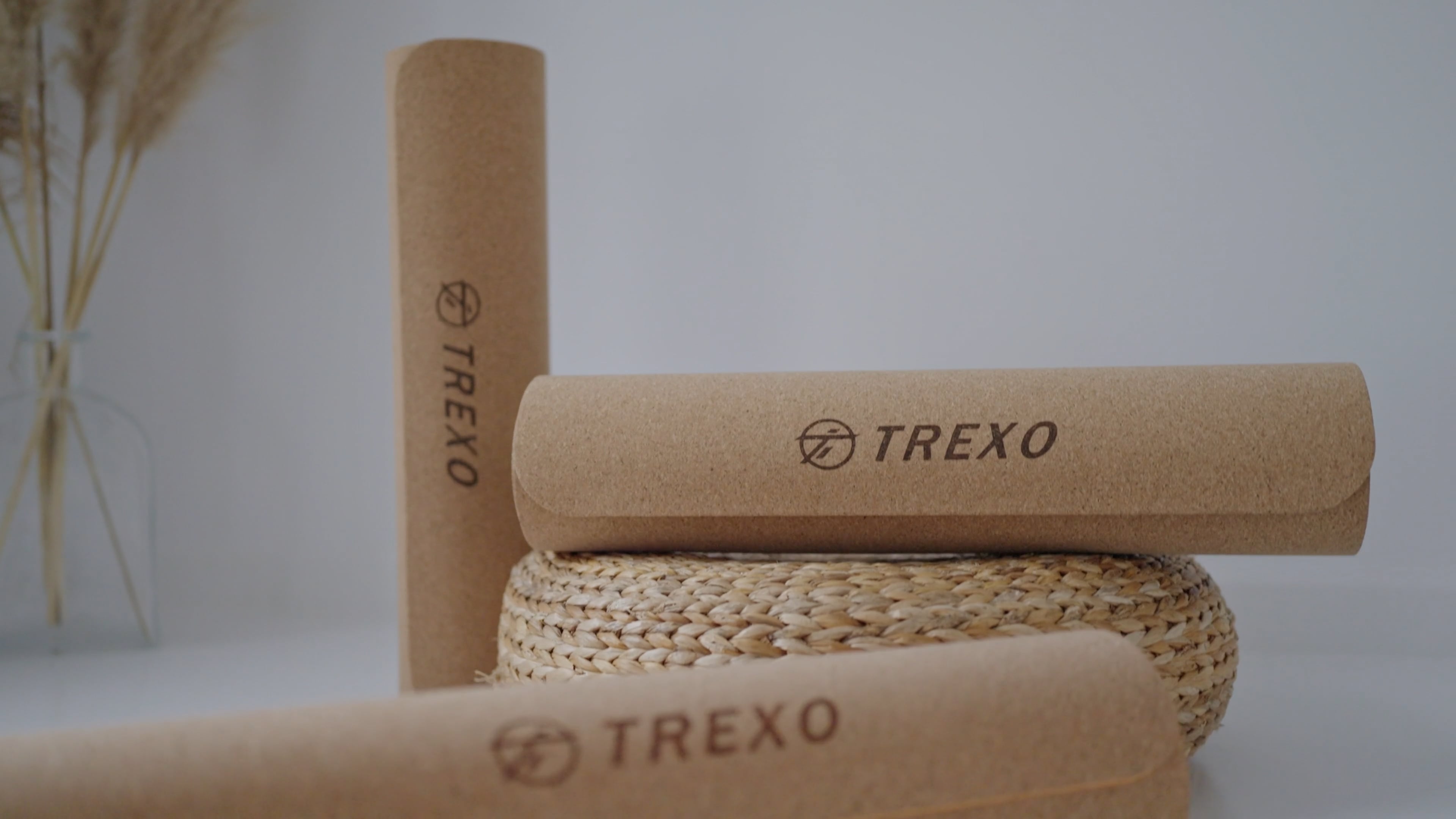 TREXO jógaszőnyeg TPE parafa 6 mm fekete YM-C01C