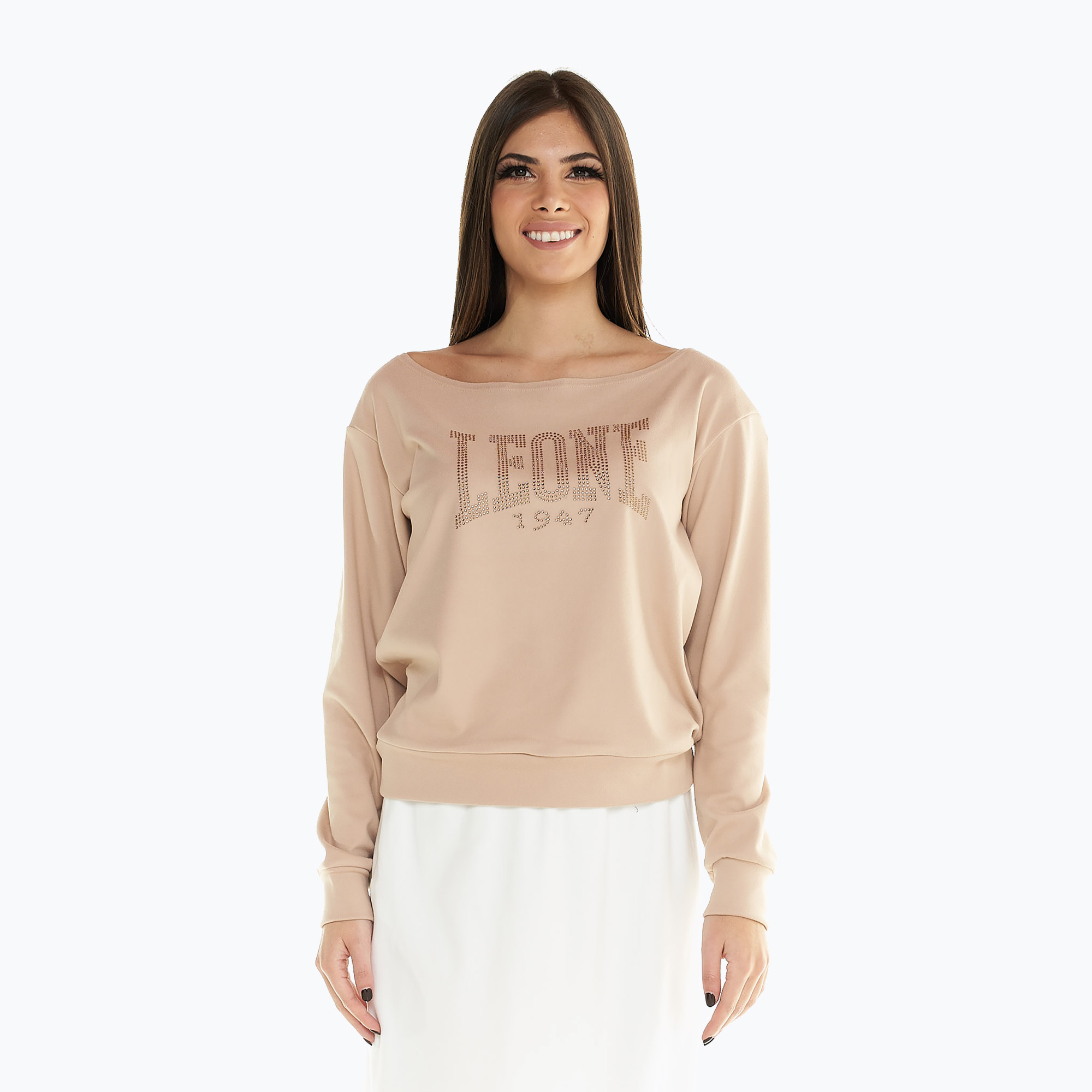 21%-kal olcsóbban.  Női pulóver LEONE 1947 Chic Boxing beige