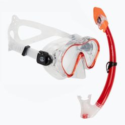Gyermek búvárszett AQUASTIC Minke maszk + snorkel piros